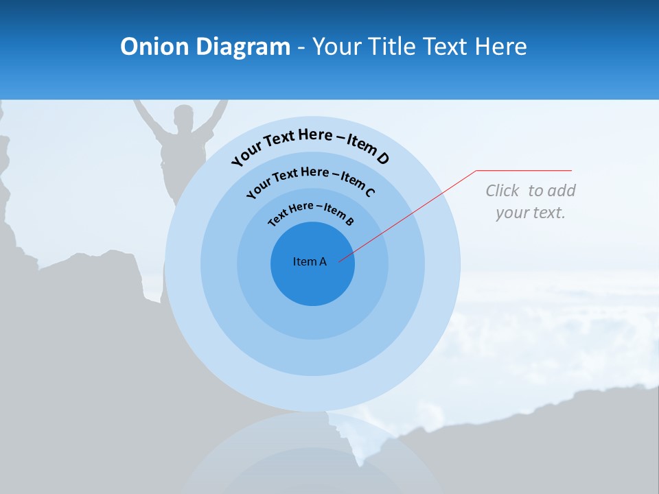 A Person Standing On Top Of A Mountain With Their Arms In The Air PowerPoint Template