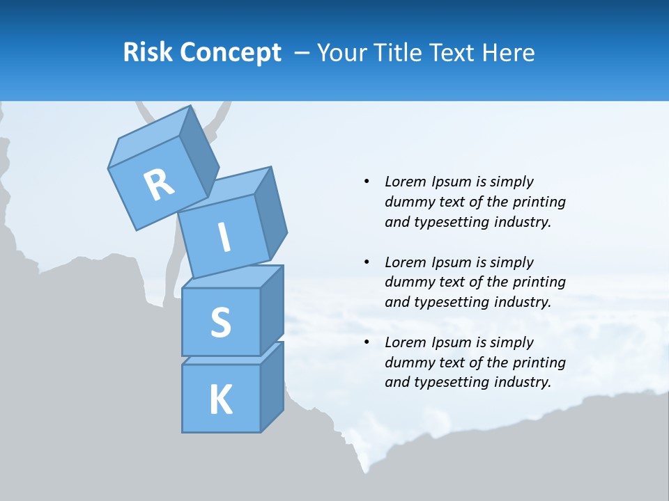 A Person Standing On Top Of A Mountain With Their Arms In The Air PowerPoint Template
