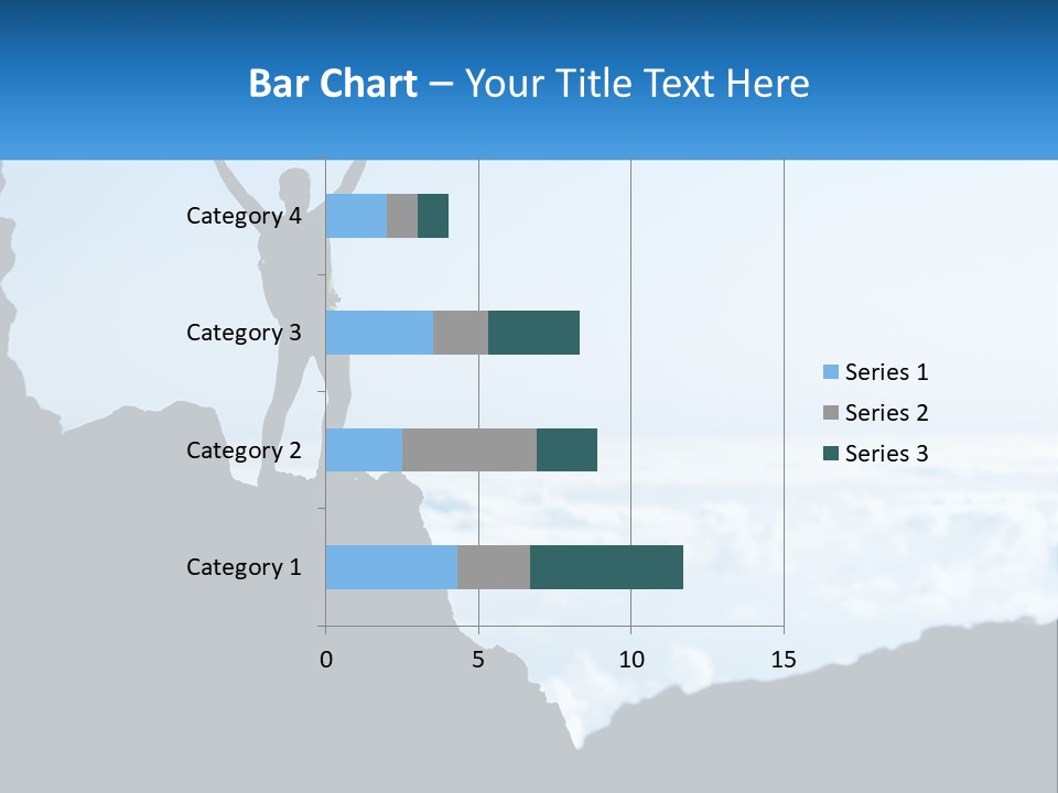 A Person Standing On Top Of A Mountain With Their Arms In The Air PowerPoint Template