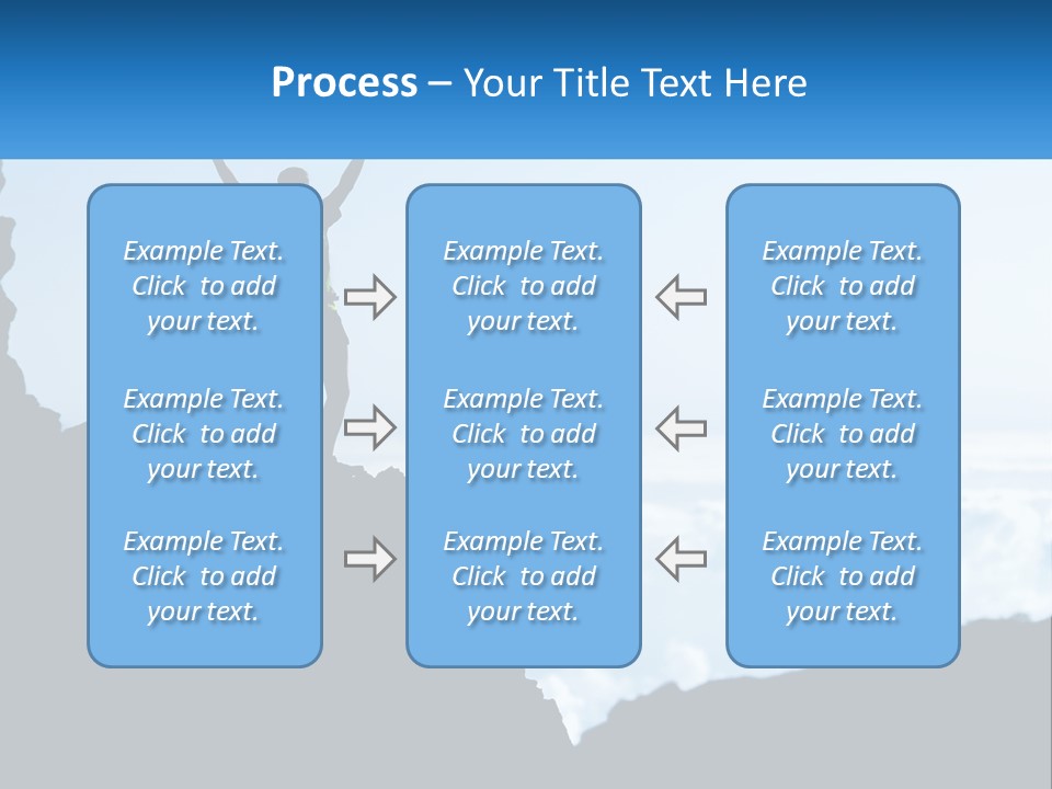 A Person Standing On Top Of A Mountain With Their Arms In The Air PowerPoint Template
