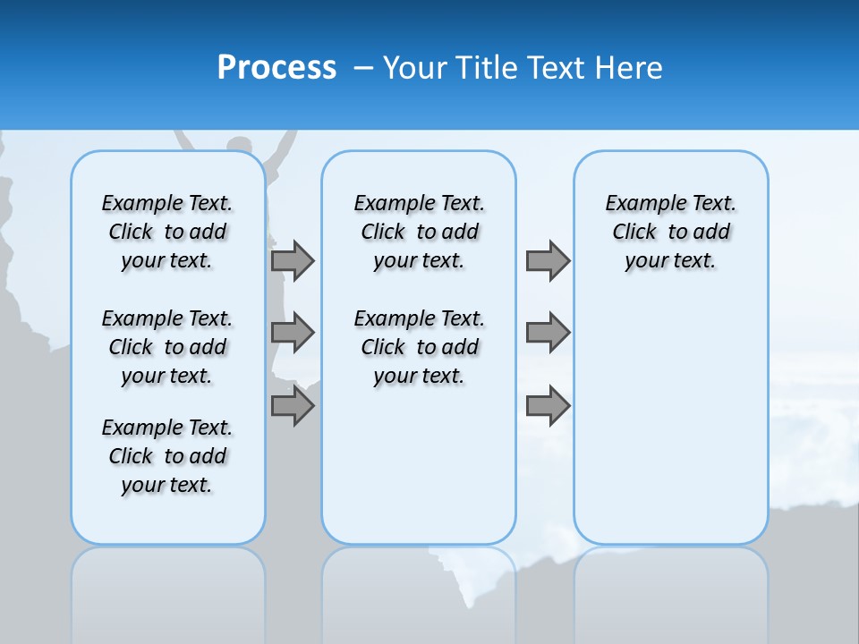 A Person Standing On Top Of A Mountain With Their Arms In The Air PowerPoint Template