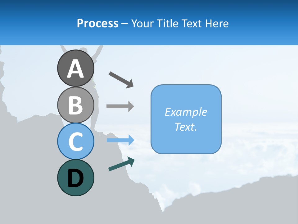 A Person Standing On Top Of A Mountain With Their Arms In The Air PowerPoint Template