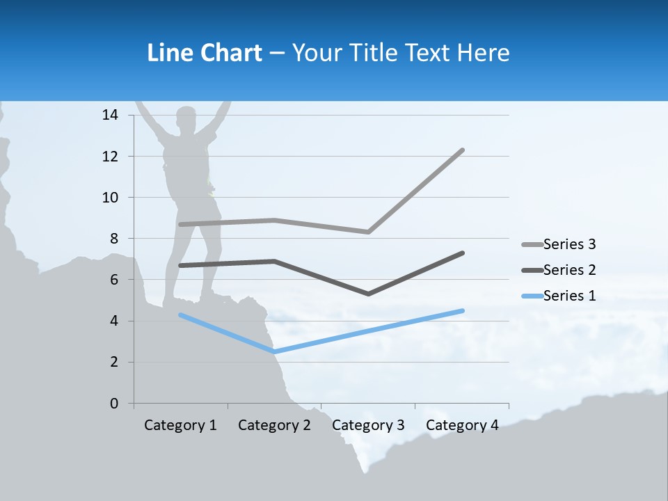 A Person Standing On Top Of A Mountain With Their Arms In The Air PowerPoint Template