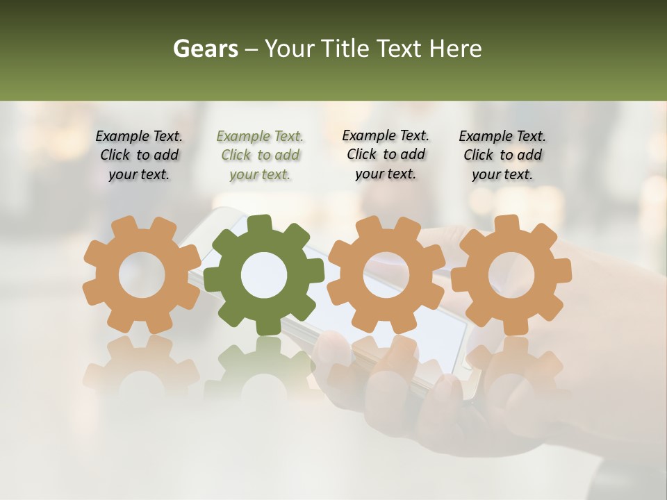 A Person Holding A Cell Phone In Their Hand PowerPoint Template