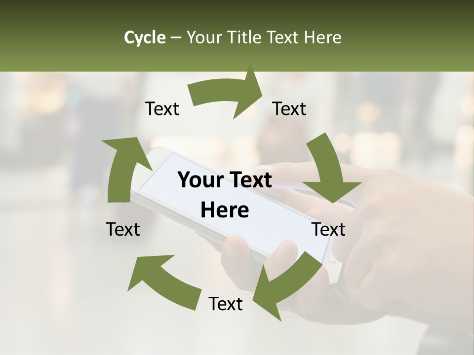 A Person Holding A Cell Phone In Their Hand PowerPoint Template