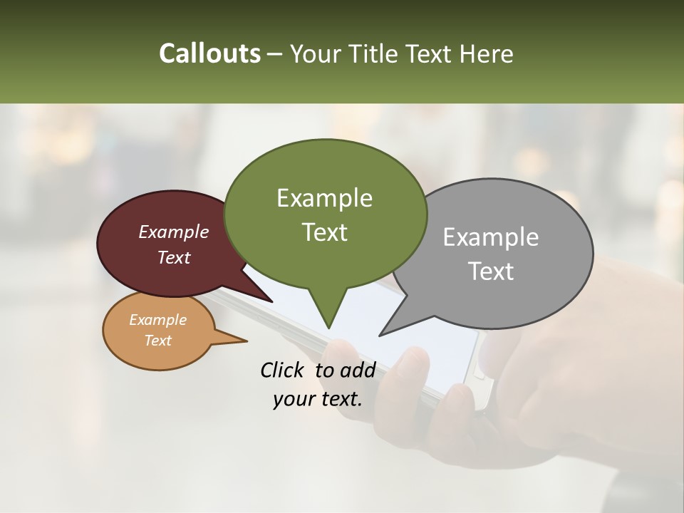 A Person Holding A Cell Phone In Their Hand PowerPoint Template