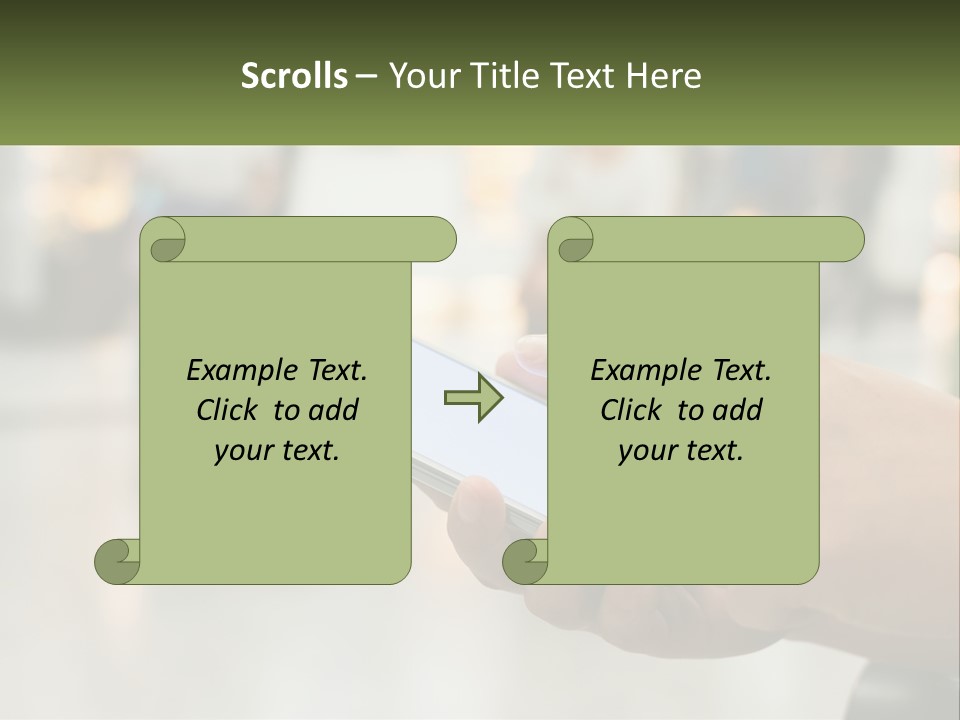 A Person Holding A Cell Phone In Their Hand PowerPoint Template