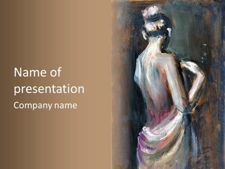 A Painting Of A Woman In A White Dress PowerPoint Template