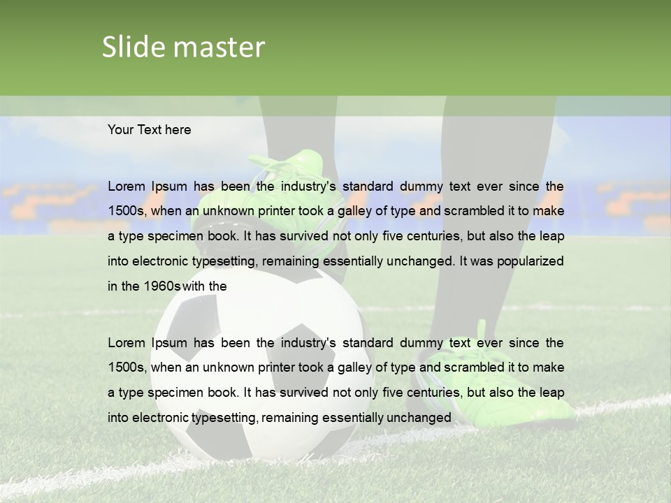 A Soccer Player With A Soccer Ball On A Field PowerPoint Template