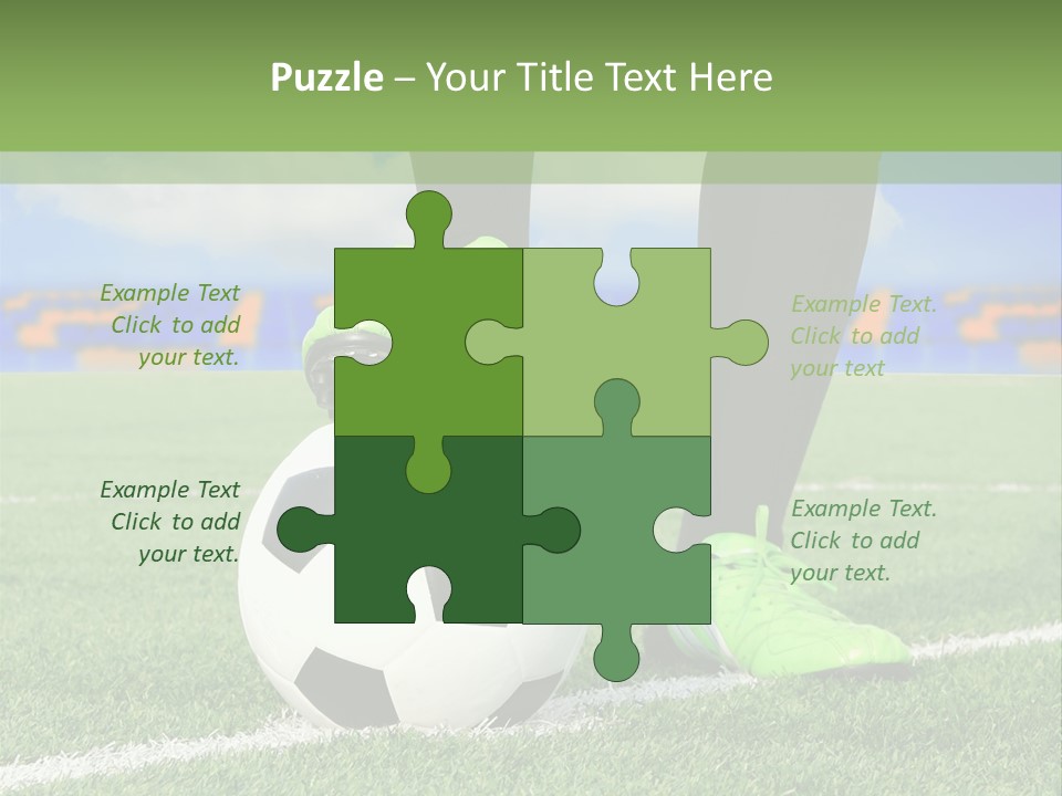 A Soccer Player With A Soccer Ball On A Field PowerPoint Template