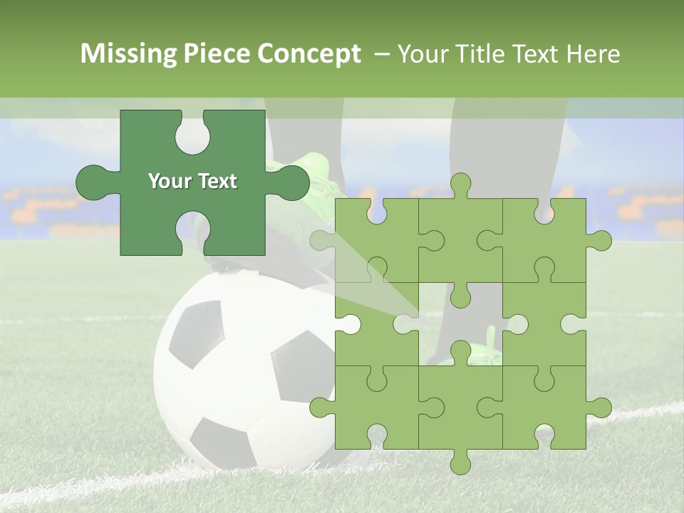 A Soccer Player With A Soccer Ball On A Field PowerPoint Template
