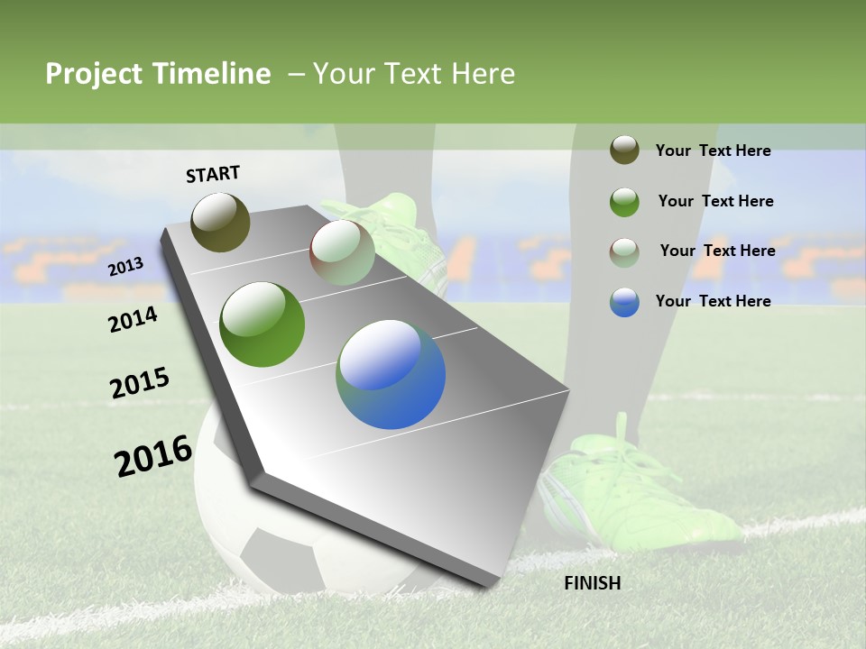 A Soccer Player With A Soccer Ball On A Field PowerPoint Template