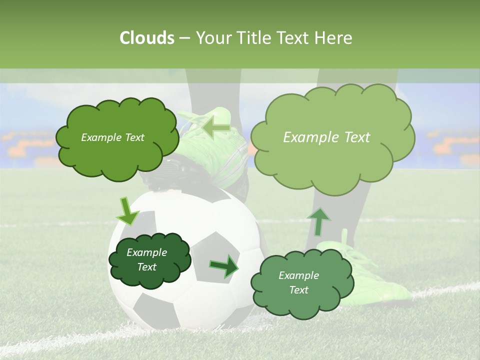 A Soccer Player With A Soccer Ball On A Field PowerPoint Template