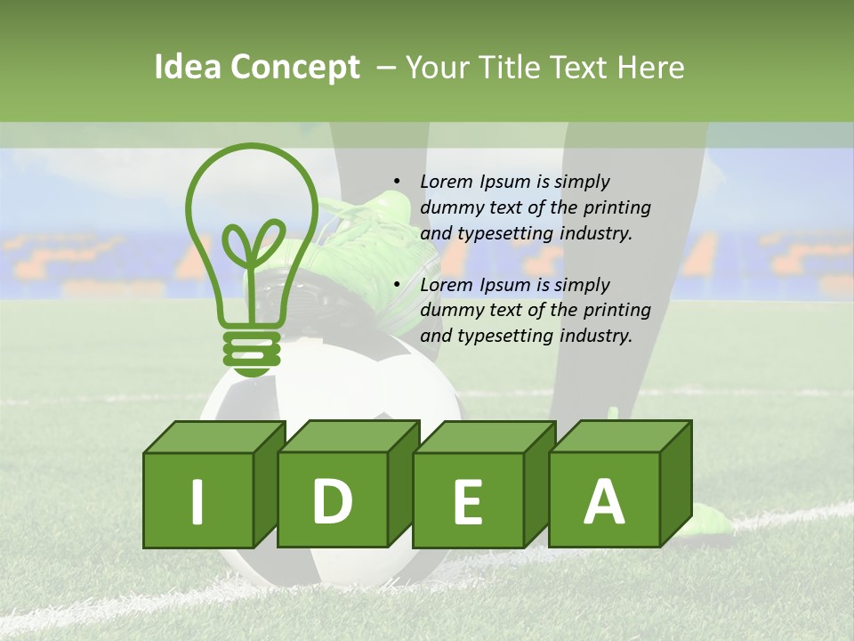 A Soccer Player With A Soccer Ball On A Field PowerPoint Template