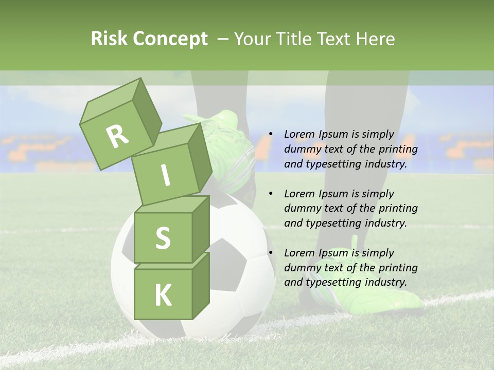 A Soccer Player With A Soccer Ball On A Field PowerPoint Template