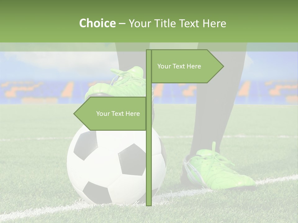 A Soccer Player With A Soccer Ball On A Field PowerPoint Template