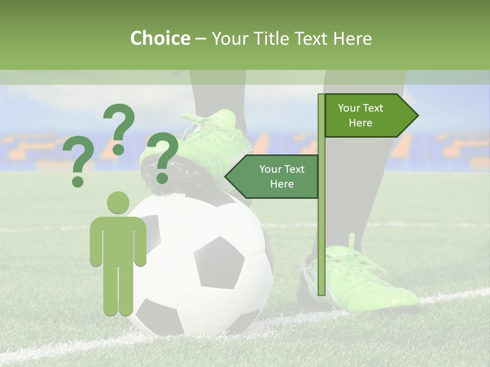 A Soccer Player With A Soccer Ball On A Field PowerPoint Template