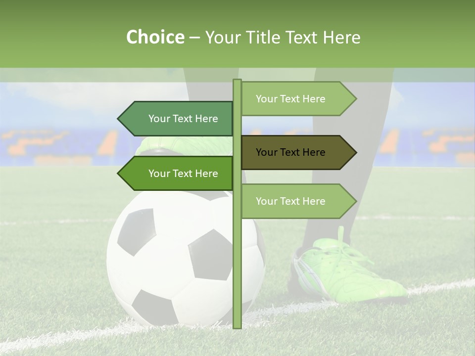 A Soccer Player With A Soccer Ball On A Field PowerPoint Template