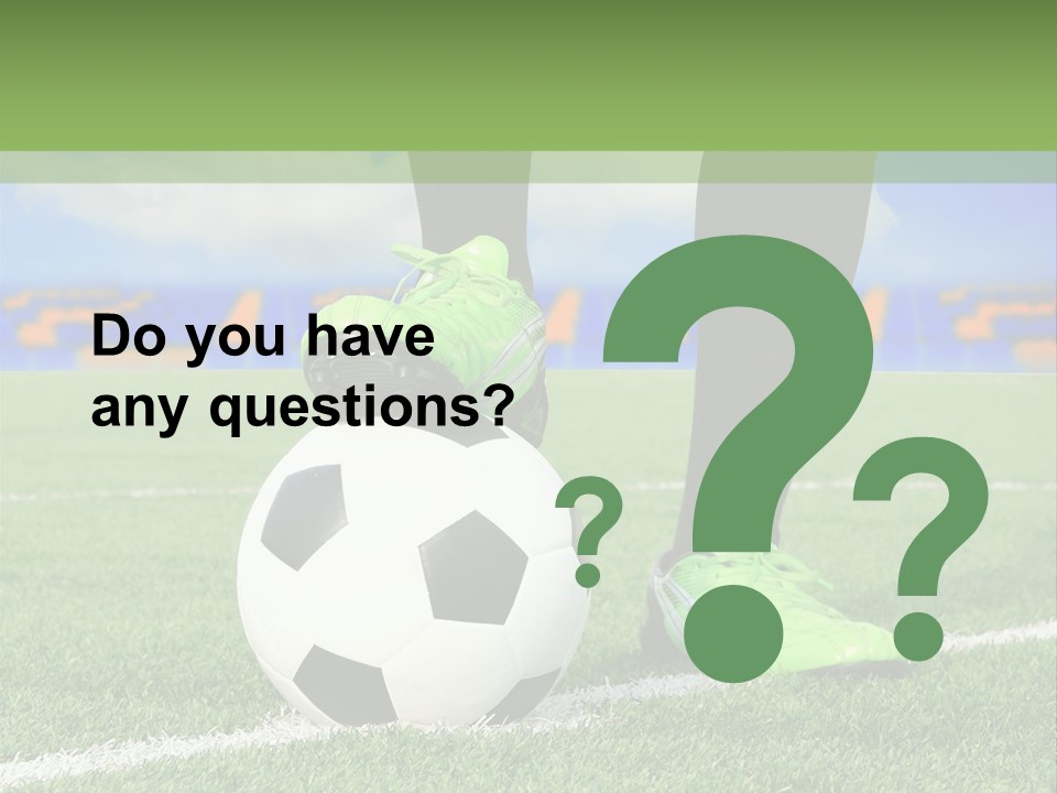 A Soccer Player With A Soccer Ball On A Field PowerPoint Template