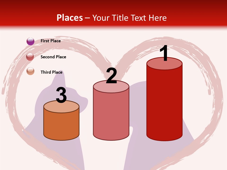A Red And White Heart With Two Dogs In It PowerPoint Template