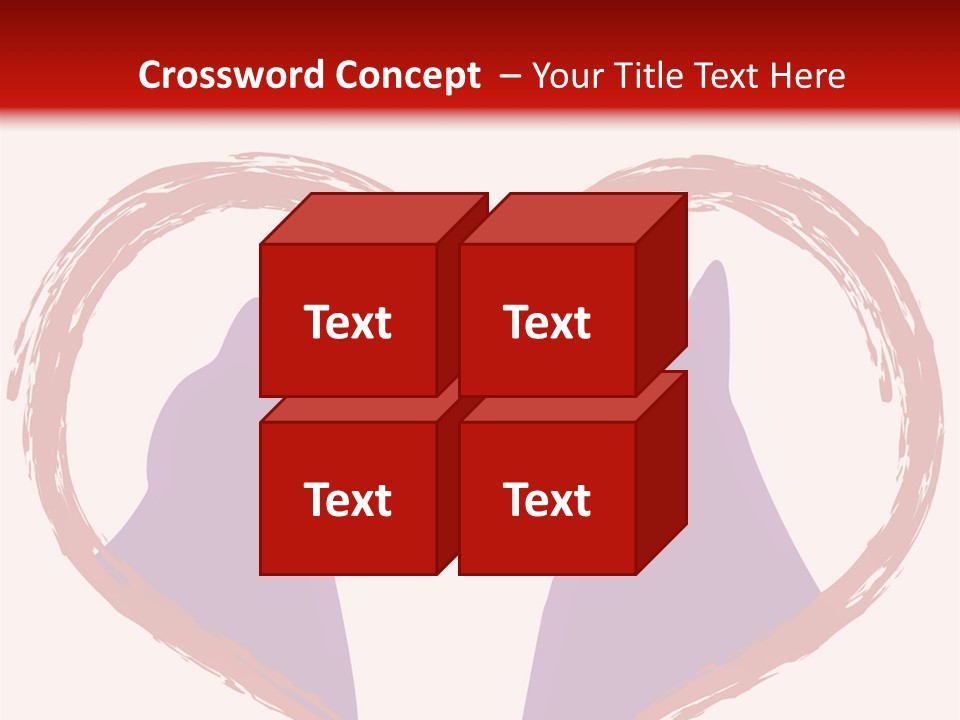 A Red And White Heart With Two Dogs In It PowerPoint Template