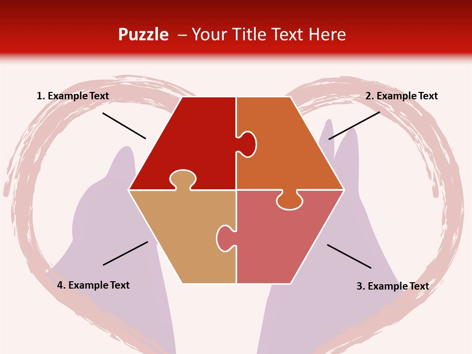 A Red And White Heart With Two Dogs In It PowerPoint Template