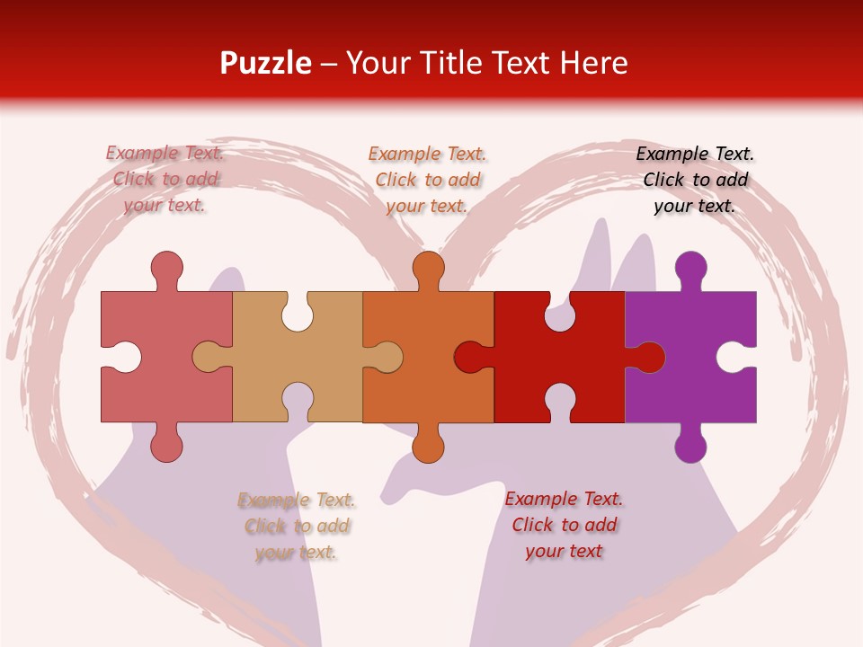 A Red And White Heart With Two Dogs In It PowerPoint Template