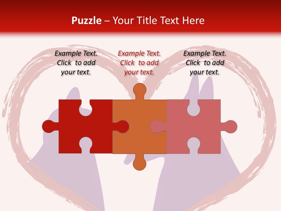 A Red And White Heart With Two Dogs In It PowerPoint Template