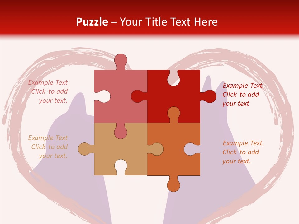 A Red And White Heart With Two Dogs In It PowerPoint Template