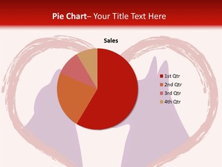 A Red And White Heart With Two Dogs In It PowerPoint Template