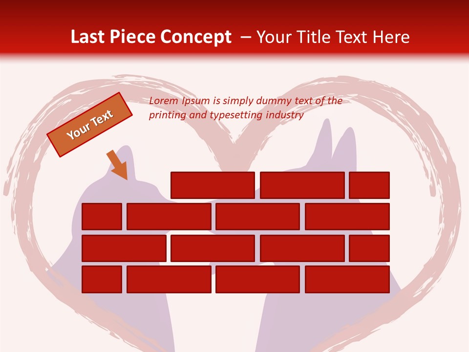 A Red And White Heart With Two Dogs In It PowerPoint Template