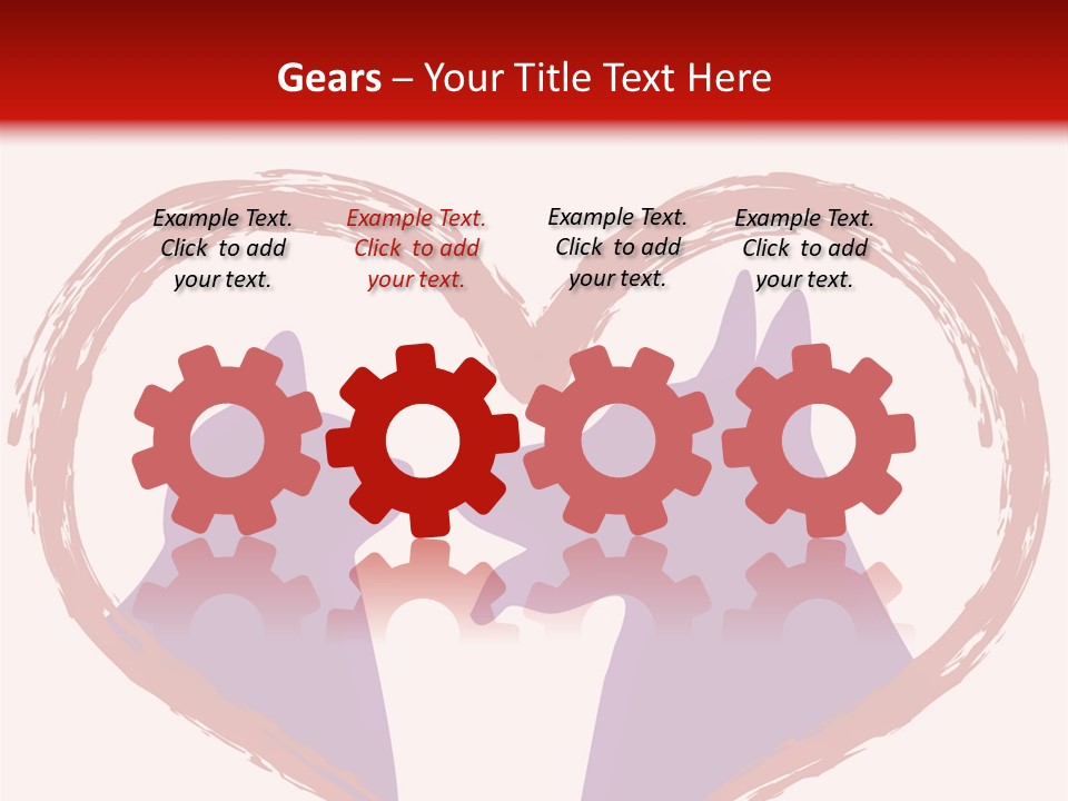 A Red And White Heart With Two Dogs In It PowerPoint Template