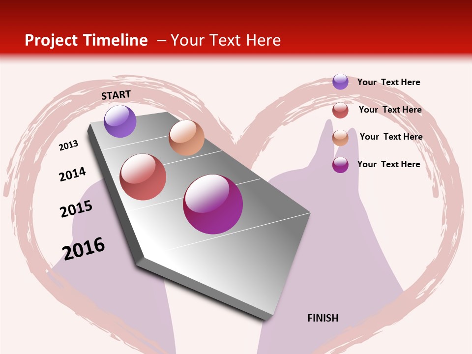 A Red And White Heart With Two Dogs In It PowerPoint Template