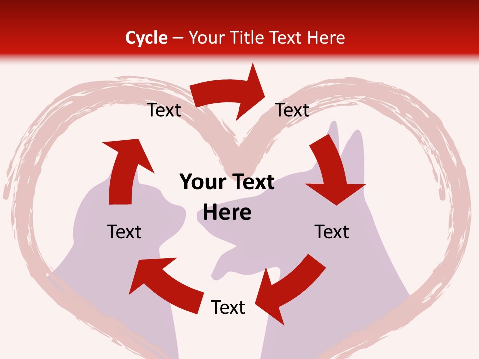 A Red And White Heart With Two Dogs In It PowerPoint Template