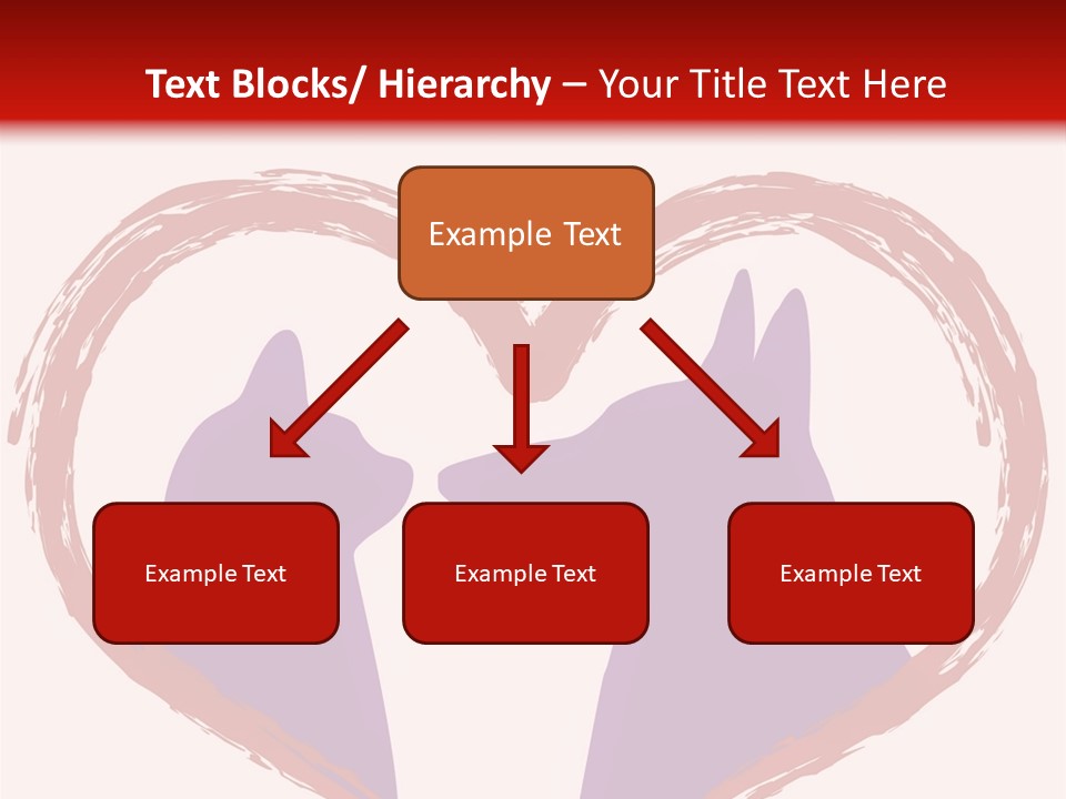 A Red And White Heart With Two Dogs In It PowerPoint Template