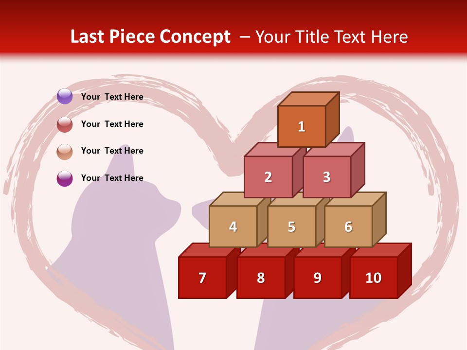 A Red And White Heart With Two Dogs In It PowerPoint Template