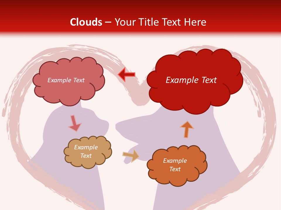 A Red And White Heart With Two Dogs In It PowerPoint Template
