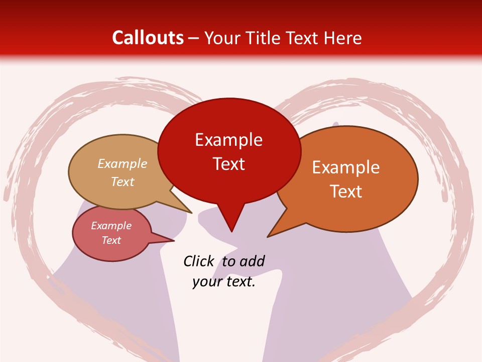 A Red And White Heart With Two Dogs In It PowerPoint Template