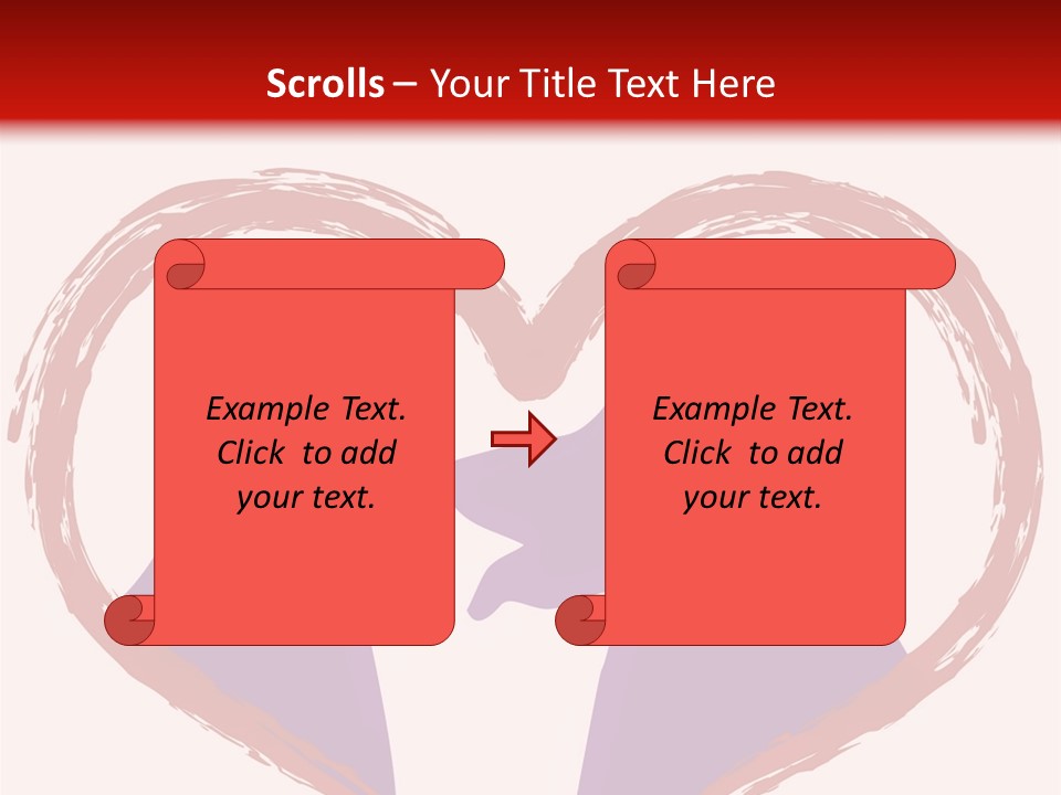 A Red And White Heart With Two Dogs In It PowerPoint Template