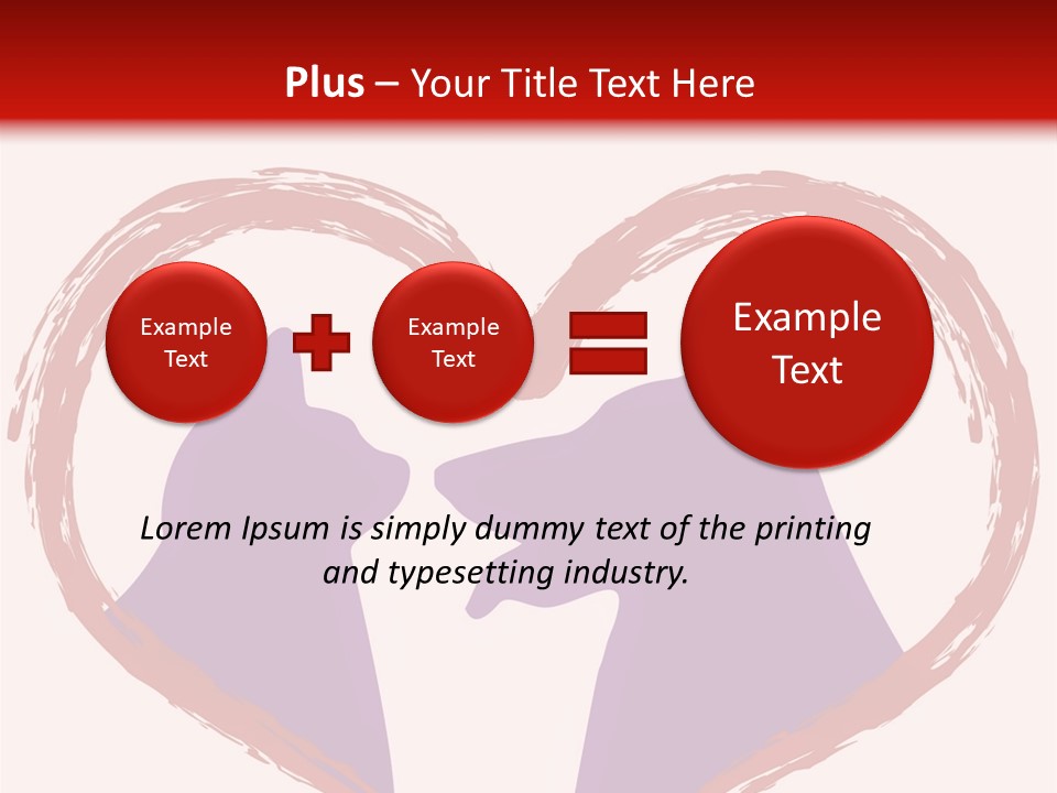 A Red And White Heart With Two Dogs In It PowerPoint Template