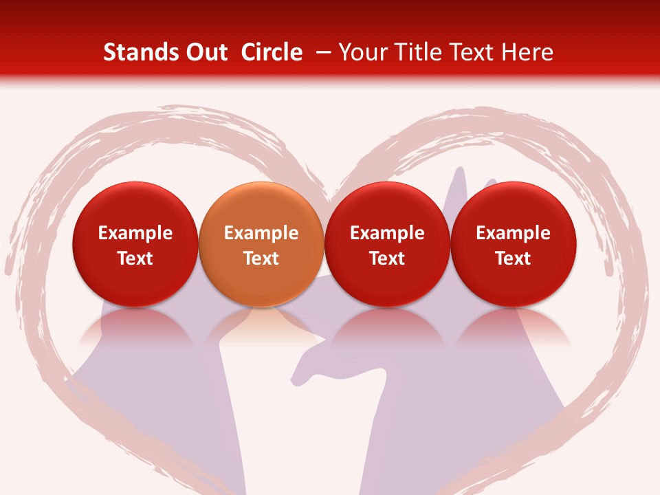 A Red And White Heart With Two Dogs In It PowerPoint Template
