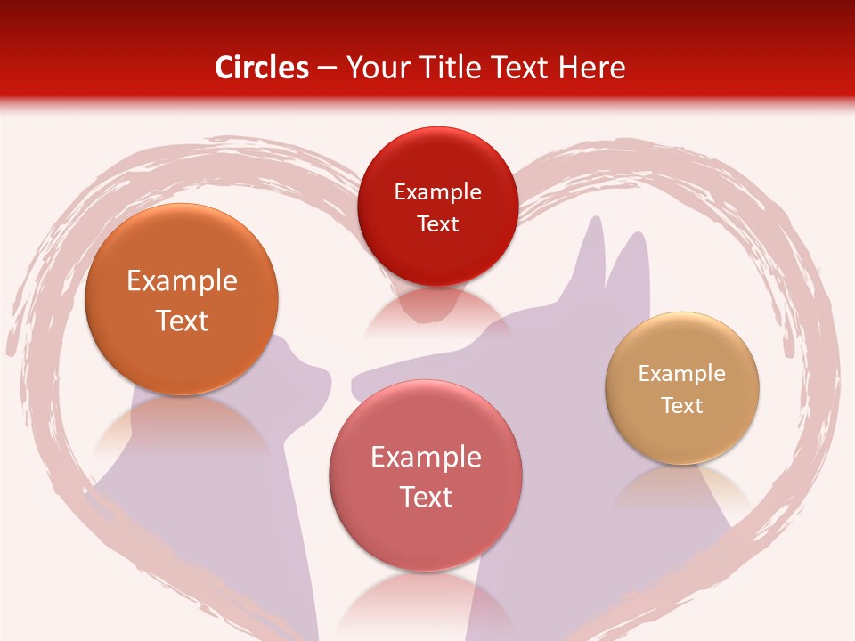 A Red And White Heart With Two Dogs In It PowerPoint Template