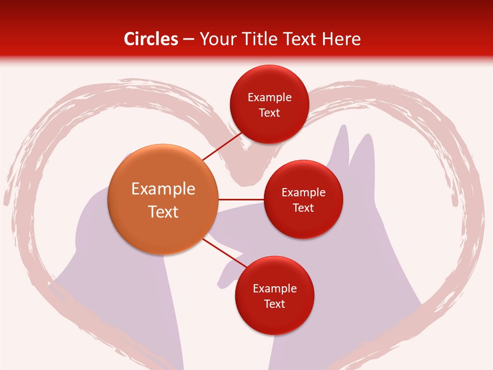 A Red And White Heart With Two Dogs In It PowerPoint Template