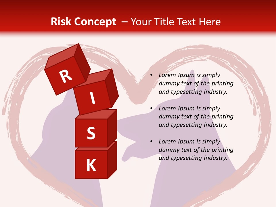 A Red And White Heart With Two Dogs In It PowerPoint Template