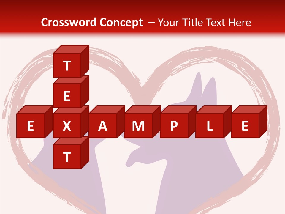 A Red And White Heart With Two Dogs In It PowerPoint Template