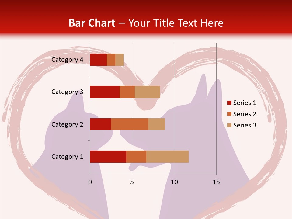 A Red And White Heart With Two Dogs In It PowerPoint Template