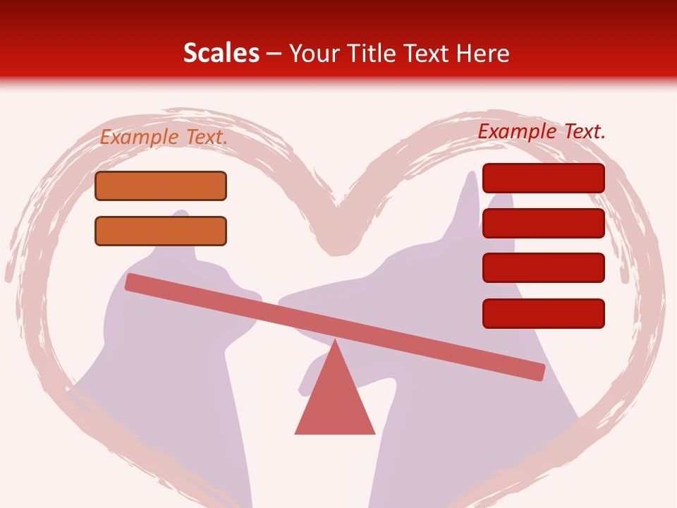 A Red And White Heart With Two Dogs In It PowerPoint Template