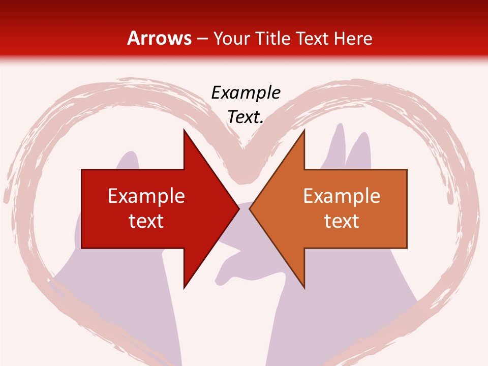 A Red And White Heart With Two Dogs In It PowerPoint Template