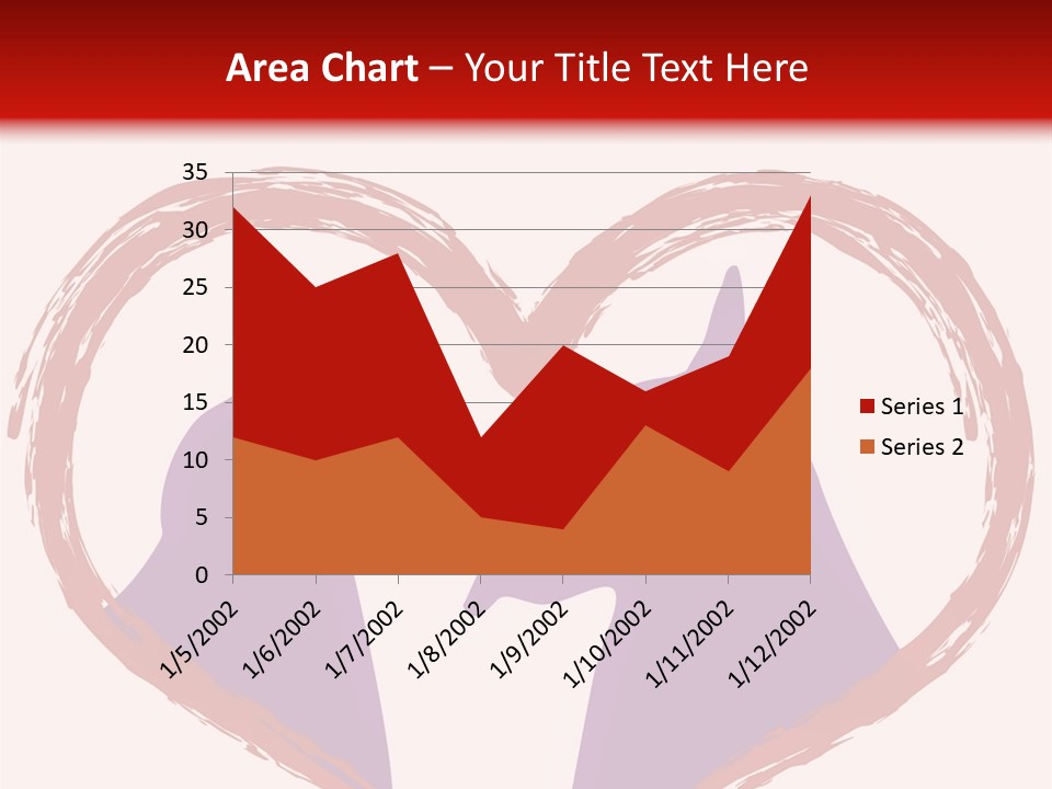 A Red And White Heart With Two Dogs In It PowerPoint Template