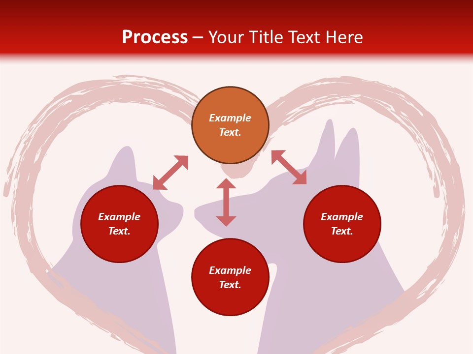 A Red And White Heart With Two Dogs In It PowerPoint Template